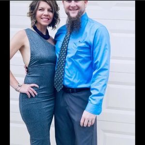 ASOS | one shoulder silver cocktail dress Size 6